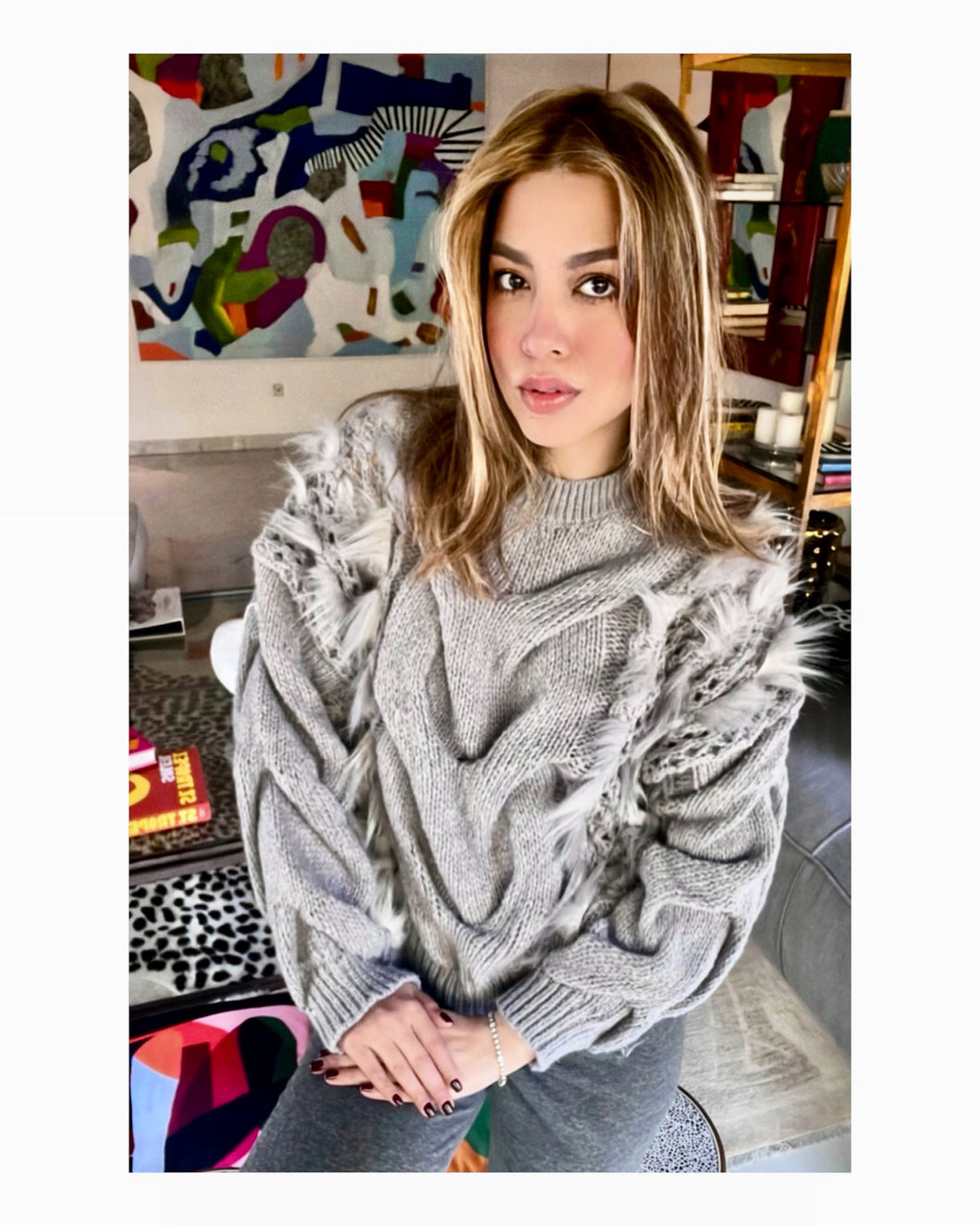 Alexis Fur Knit (grey)