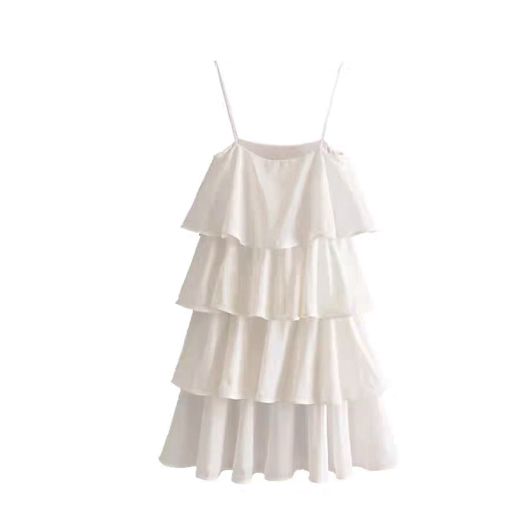 Blanc Ruffle Dress